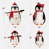 Lighted Pop-Up Penguin Family Christmas Decoration 3 Ft 300 LED