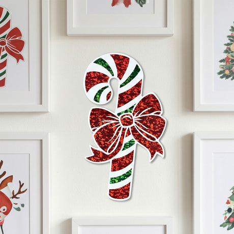 16 Inch Prismatic Candy Cane Cutout Christmas Wall Decoration
