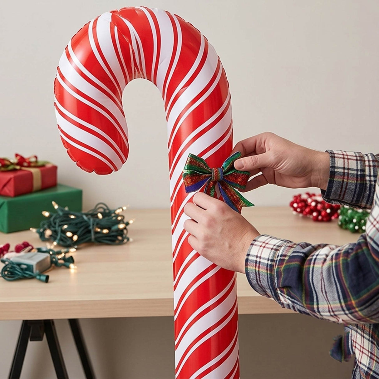 27 Inch Christmas Candy Cane Cutout Wall Decoration