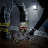 38" Light-Up Skeleton Ground Breaker Halloween Decoration (Try Me LED Prop)