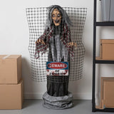 5 Ft Animated Electric Fence “Beware of Zombies” Halloween Decoration