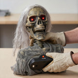 38" Light-Up Skeleton Ground Breaker Try Me Halloween Decoration