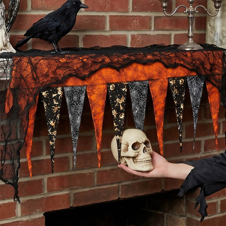 Pennant Mantel Scarf Halloween Decoration (82" x 35")