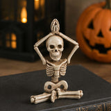 Yoga Skeletons Halloween Decoration – 3 Pc Resin Figurine Set
