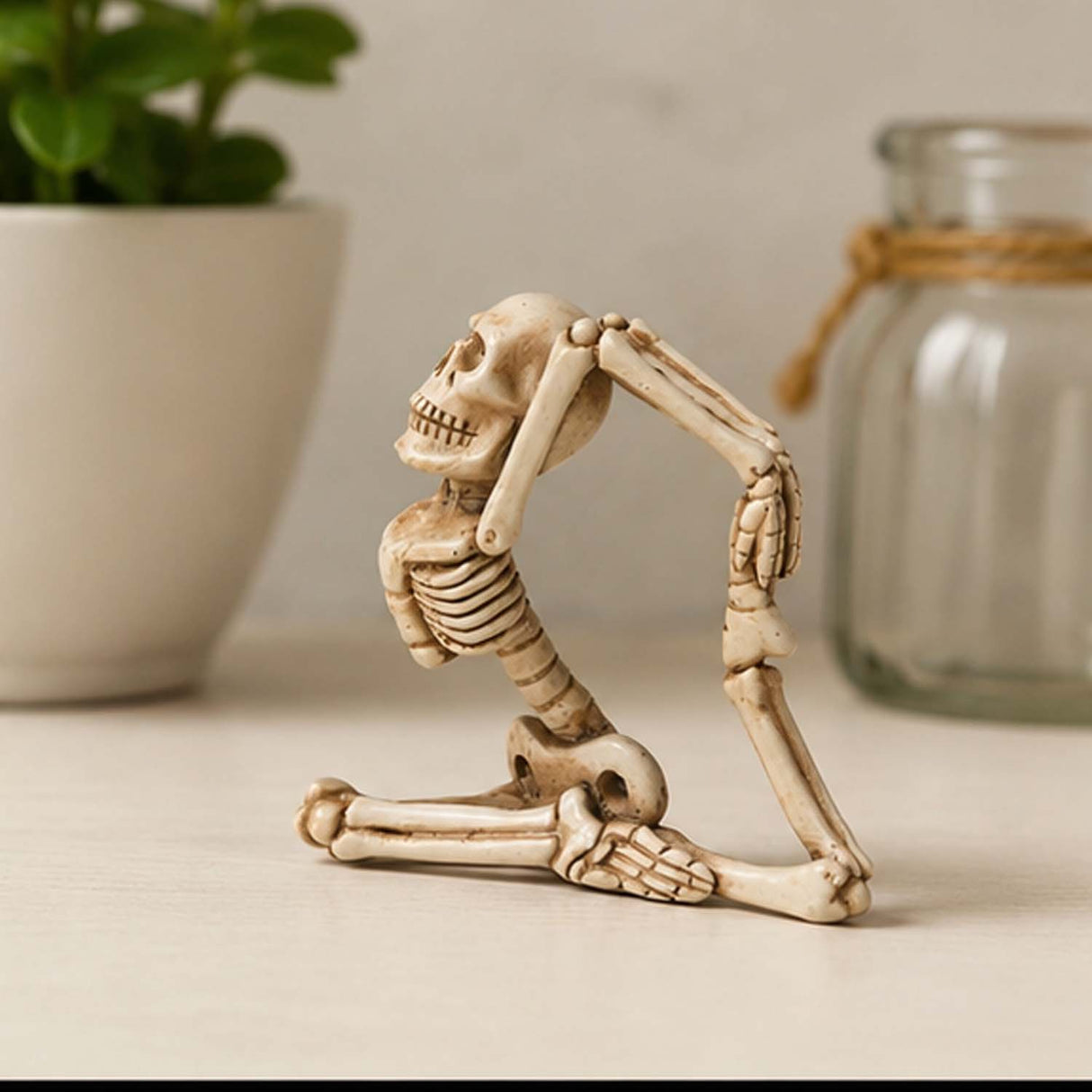 Yoga Skeletons Halloween Decoration – 3 Pc Resin Figurine Set