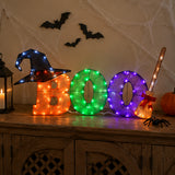 Halloween Pre-Lit BOO Light Up Sign Outdoor Decoration with LED Lights (Plug-In)