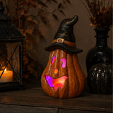8IN Halloween Jack O’ Lantern LED Lighted Pumpkin Decor