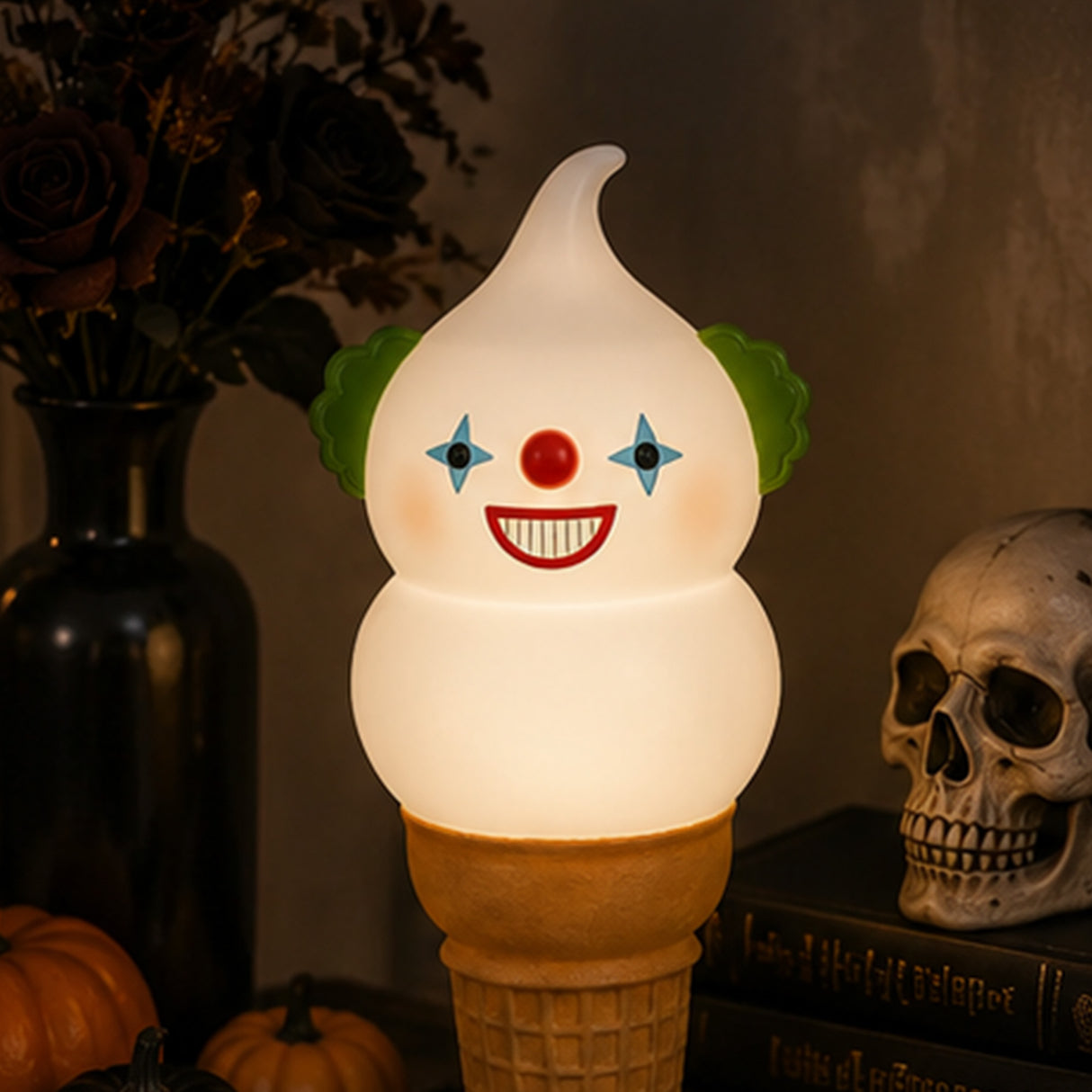 14 in. Halloween Creepy Clown I-Scream Cone Tabletop Decoration