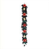 6 ft. Halloween “Boo-tiful” Garland with Orange Dahlia Flowers, White Skulls & LED Lights