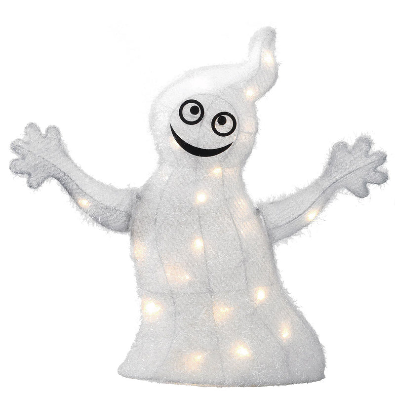 18 in Pre Lit White Ghost Halloween LED Outdoor Decor