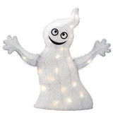 18 in Pre Lit White Ghost Halloween LED Outdoor Decor