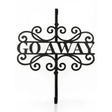 17 in Halloween Go Away Metal Wreath Hanger Black Door Decor