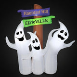 6 ft Halloween Ghost Trio Signpost Inflatable LED Yard Decoration Plug In