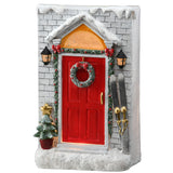 10IN Holiday Door Front Figurine with Warm White LED Lights Indoor Christmas Decor