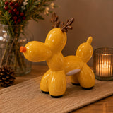 8.5IN Reindeer Balloon Dog Figurine Ceramic Christmas Tabletop Decor