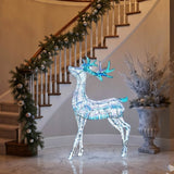 48IN Pre-Lit Iridescent Reindeer with Cool White LED Lights Plug-In