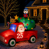 8 ft. Inflatable Santa in Vintage Pickup Truck with LED Lights, Plug-In Christmas Yard Decoration
