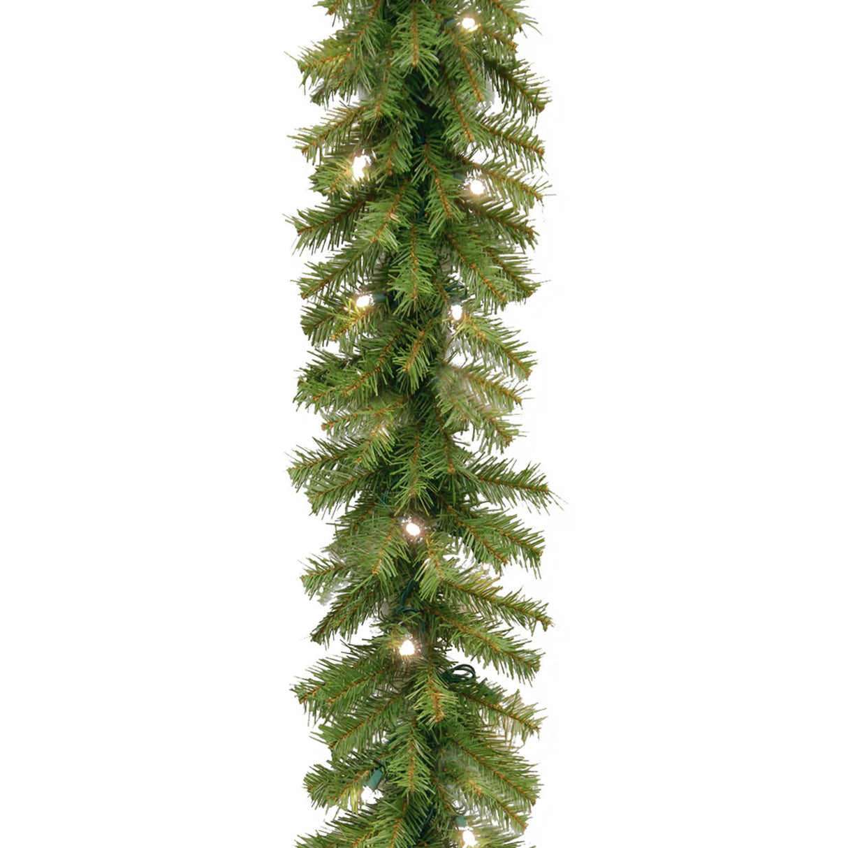 9FT Pre Lit Norwood Fir Garland with Warm White LED Lights