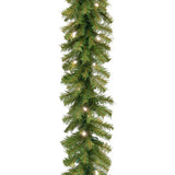 9FT Pre Lit Norwood Fir Garland with Warm White LED Lights