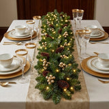 Pre-Lit Crestwood Gold Spruce Garland with Warm White LED Lights, 9 Foot