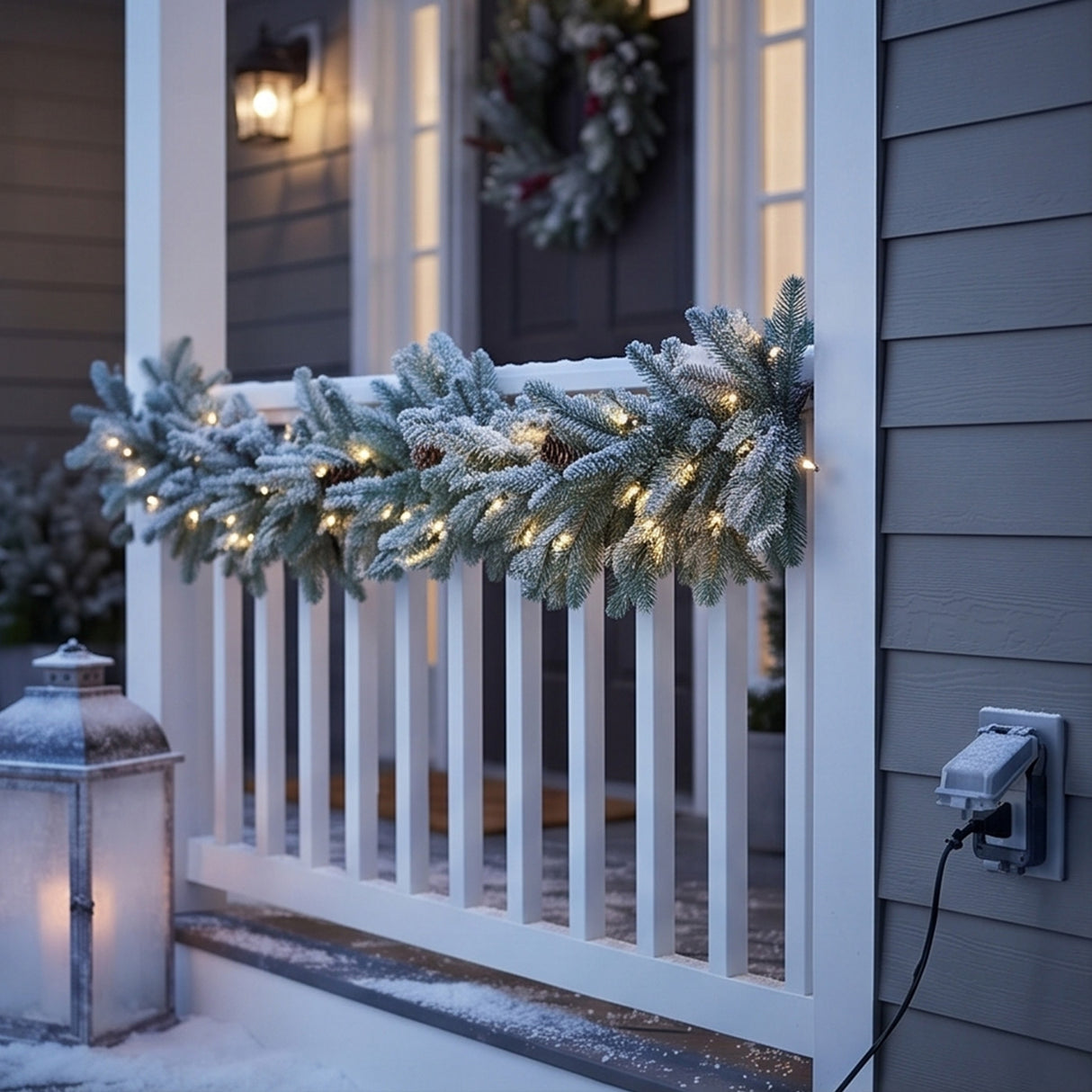 9FT Pre-Lit Copenhagen Spruce Garland with Clear Lights