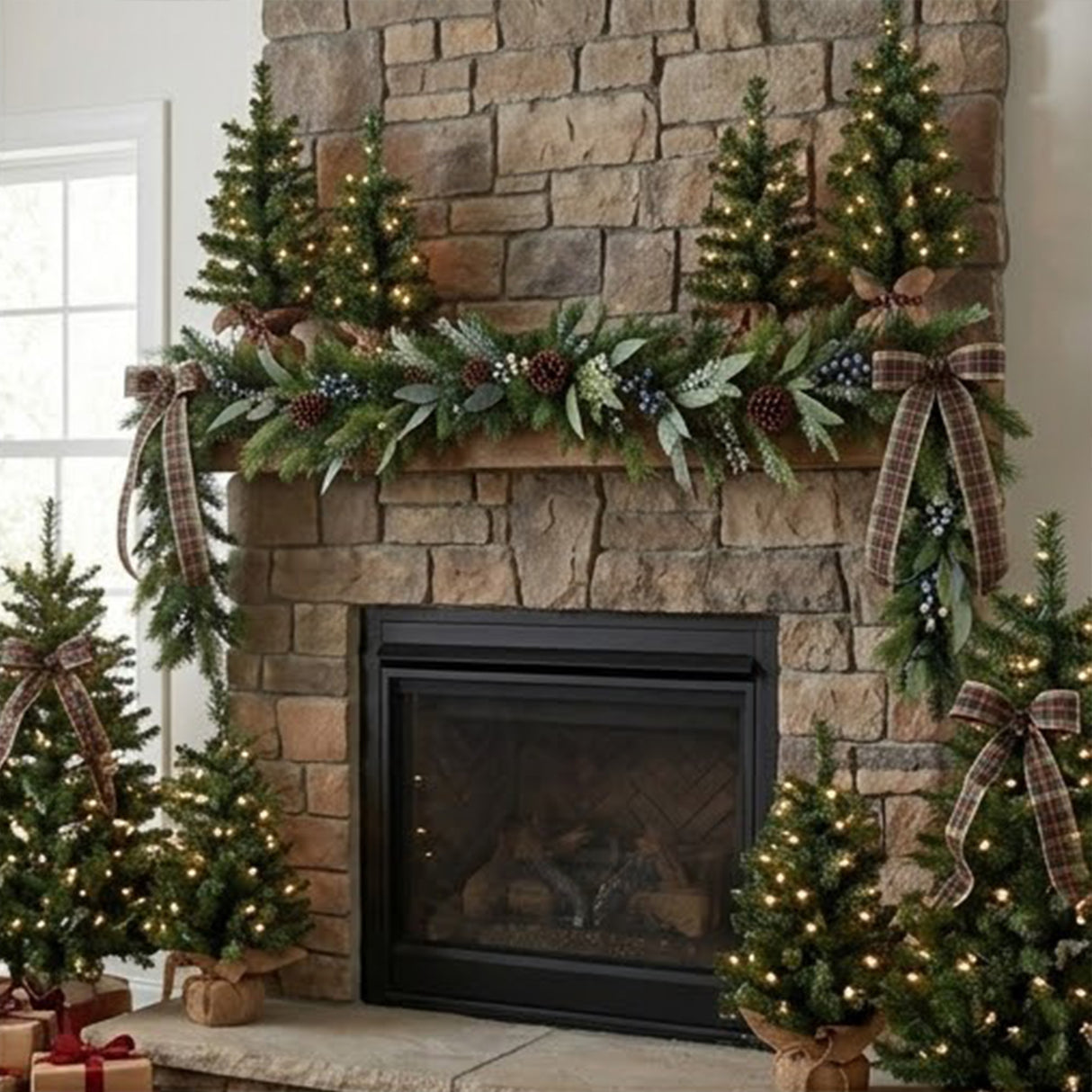 Blueberry Fields Garland, 6 Foot Decorative Christmas Garland