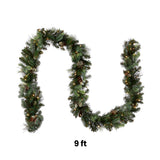 Pre-Lit Carolina Pine Garland with Warm White LED Lights, 9 Foot