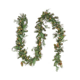 Pre-Lit North Conway Garland with Warm White LED Lights, 9 Foot
