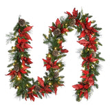 Pre-Lit Decorative Collection Garland with Clear Lights, 9 Foot