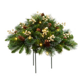 Crestwood Gold Spruce Urn Filler with Warm White LED Lights, 18 Inch