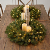 Pre-Lit Norwood Fir Wreath with Twinkly Smart LED Lights, 24 Inch Christmas Decor