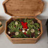Christmas Bells Pine Centerpiece with Gold Bells & Red Bow, 27 Inch Table Decor