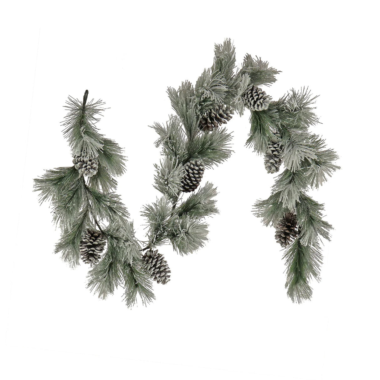 7ft Snowy Pine Christmas Garland with Pinecones