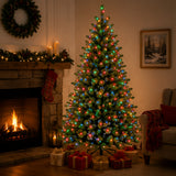 9ft Pre-Lit North Valley Spruce Christmas Tree with Dual Color LED Lights