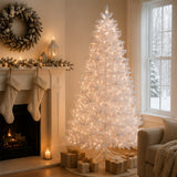 9ft Pre-Lit North Valley White Spruce Christmas Tree with Clear Lights