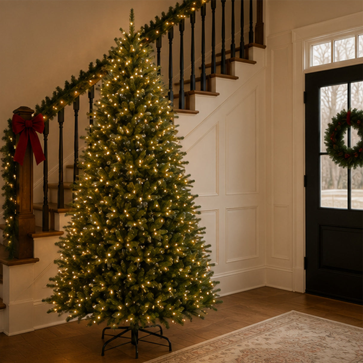 10ft Pre-Lit Dunhill Fir Artificial Christmas Tree with Dual Color LED Lights