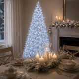 10ft Pre-Lit Crystal Pine Artificial Christmas Tree with RGB LED Lights & Remote Control