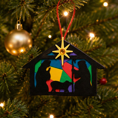 Nativity Silhouette Christmas Ornament Craft Kit 12 Pack
