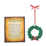 Legend of Christmas Wreath Resin Ornaments 3 Inch 12 Pc with Card