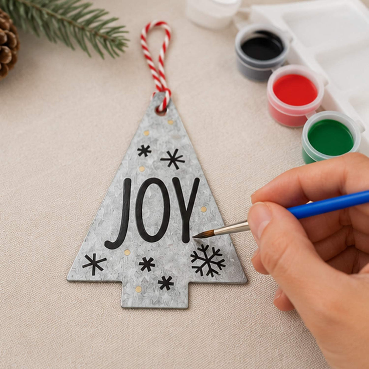 DIY Metal Tree Ornaments Christmas Craft Set 12 Pc