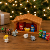 Mini Plastic Nativity Stable Toy Playset 13 Pc Christmas Set