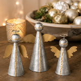 Gold and Silver Angel Metal Tabletop Decor Set 3 Pc