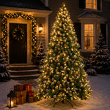 Pre Lit Flocked Christmas Tree with Pinecones Pre Decorated Design
