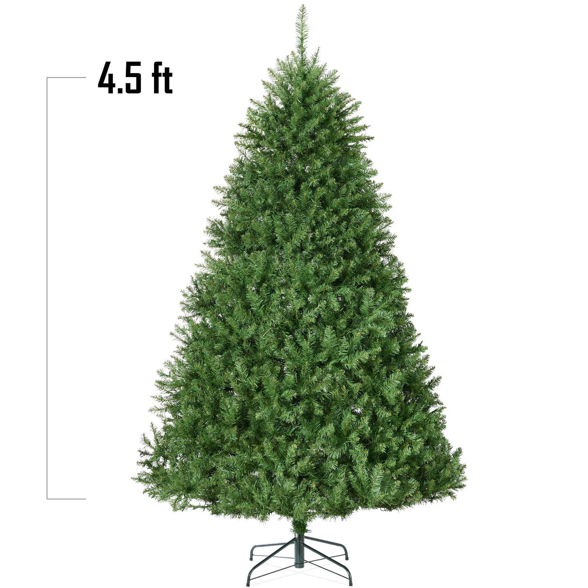 Hinged Douglas Fir Full Artificial Christmas Tree with Metal Stand
