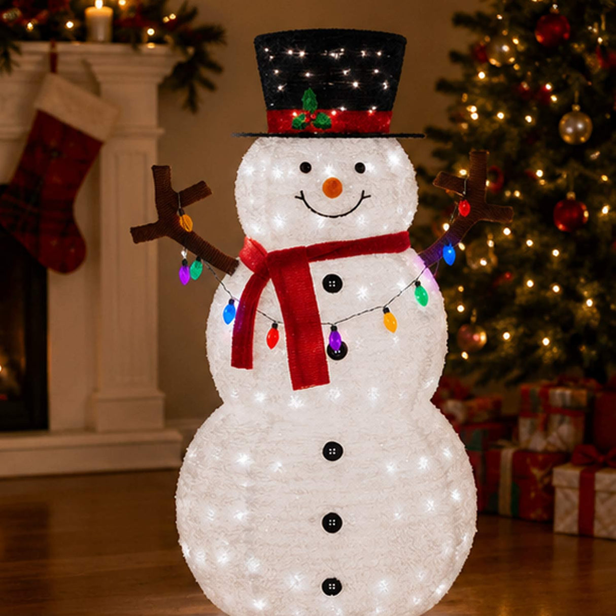 Lighted Pop-Up Snowman Outdoor Christmas Decoration with LED Lights