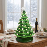 Set of 3 Pre Lit Ceramic Tabletop Christmas Trees