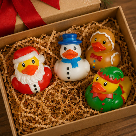 Holiday Rubber Ducks Assorted Christmas Toys 12 Pc