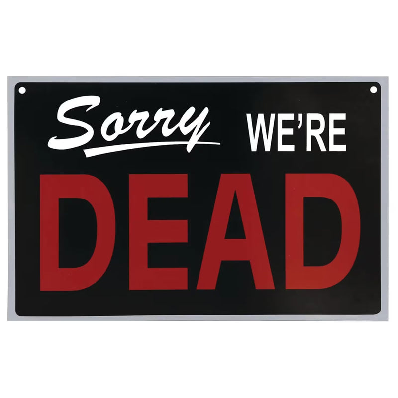 Reversible “We’re Dead” Halloween Sign Decoration (11" x 9")