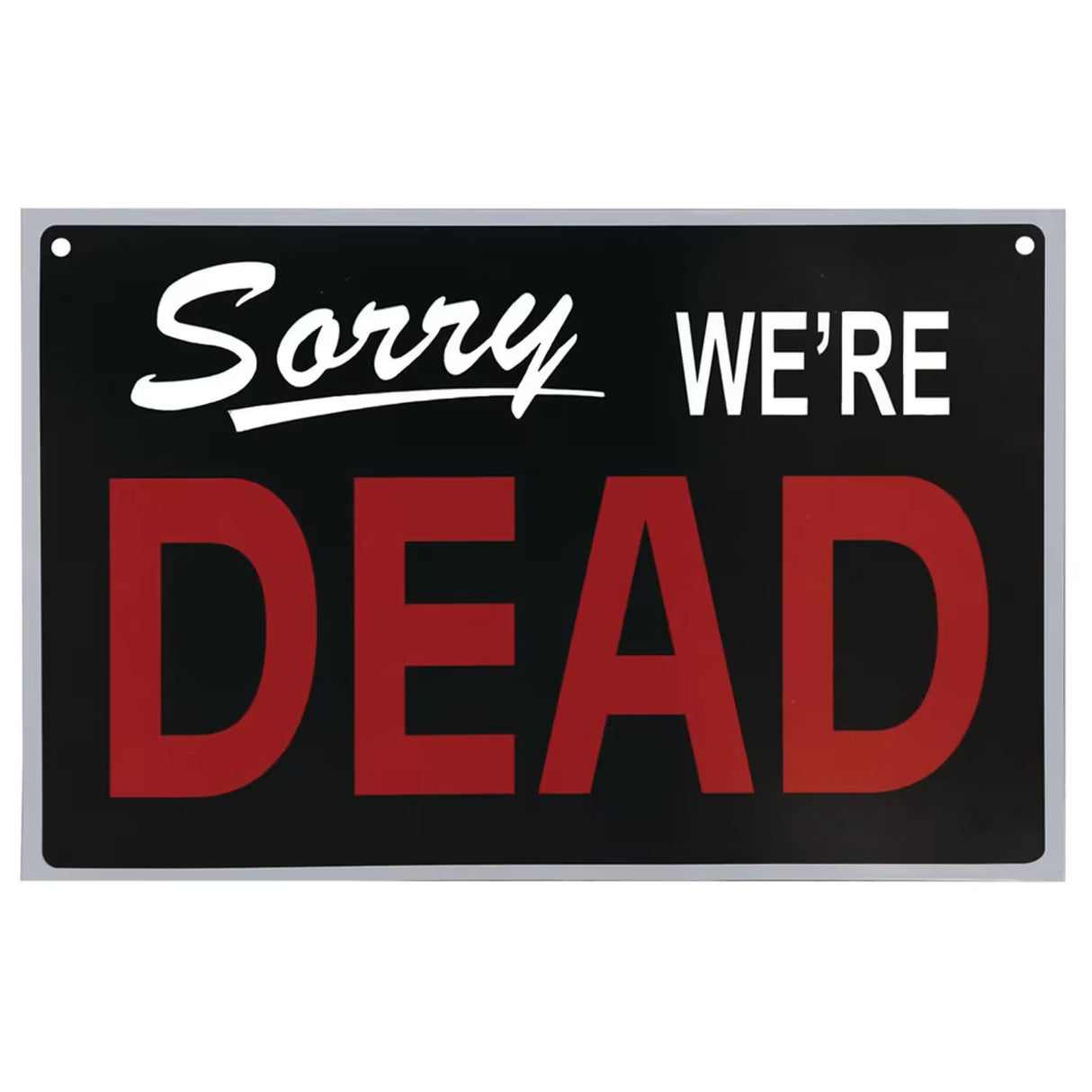 Reversible “We’re Dead” Halloween Sign Decoration (11" x 9")