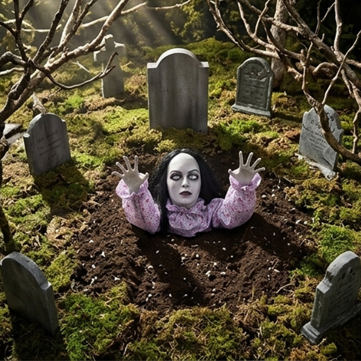 5 Ft Animated Crawling Creepy Woman Halloween Decoration